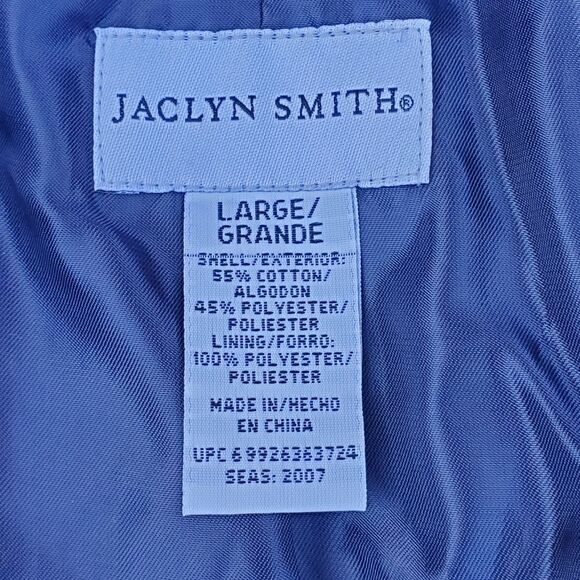 Jaclyn Smith Navy Blue and White Trench Coat - Picture 11 of 14